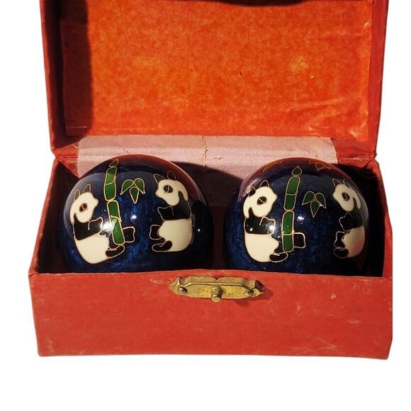 Baoding Chinese Balls Panda Musical Healing Hand Therapy in Original Box - Picture 1 of 8